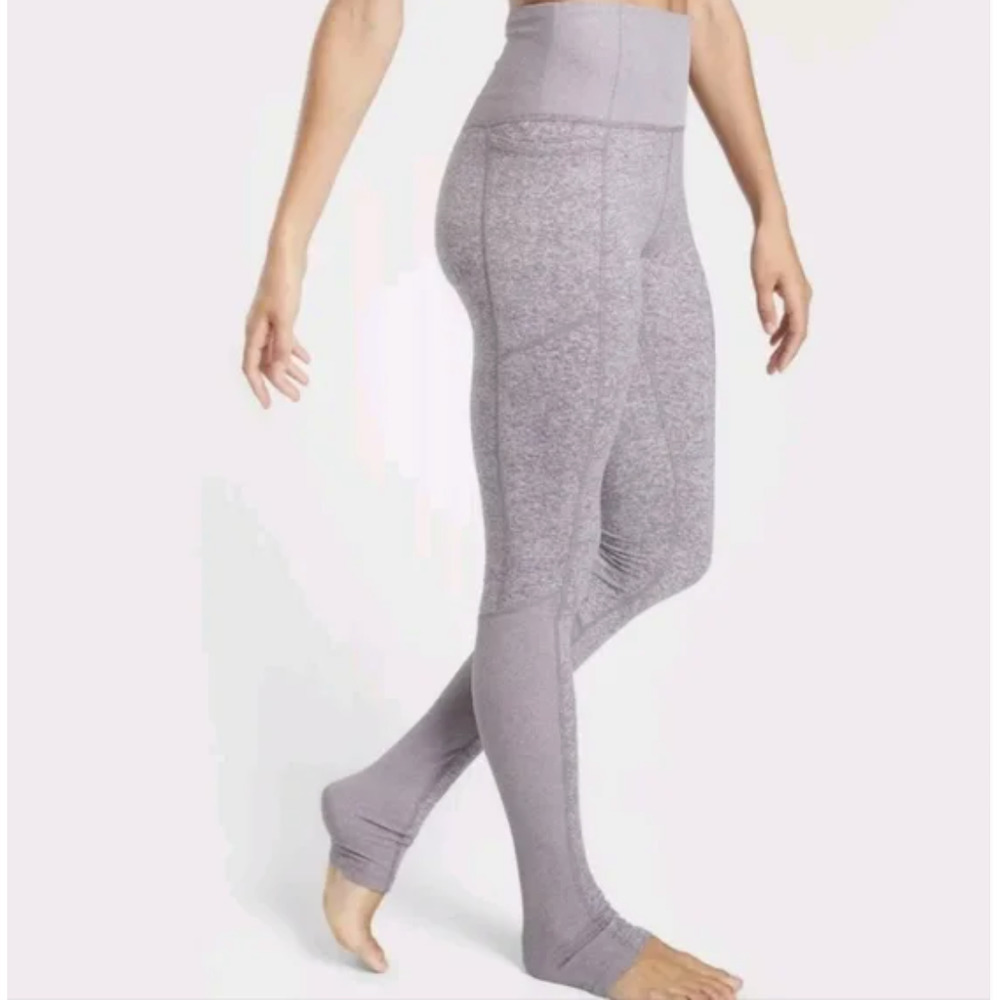 athleta exhale heel tight yoga leggings gray space heather size Medium SoftLuxe - Picture 3 of 14